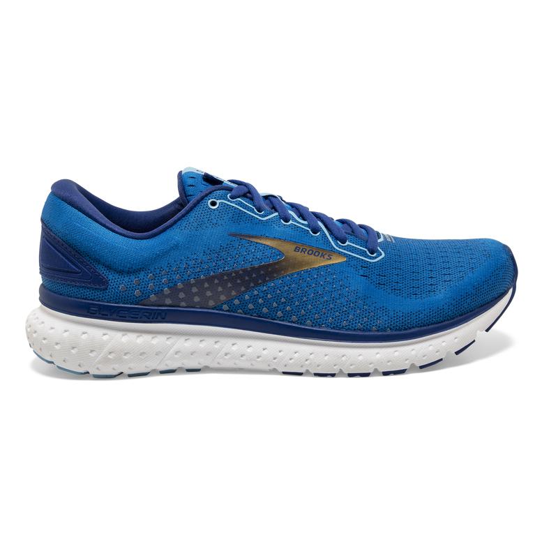 Brooks Glycerin 18 Road Running Shoes - Men's - Blue/Mazarine/Gold (60315-QMSZ)